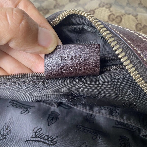 Gucci duchessa Hobo GG Logo, Crystal Coated canvas Bag , Beige Brown , Damaged - Picture 15 of 16